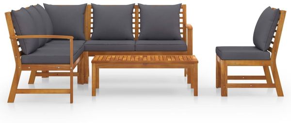 vidaXL 5-tlg. Garten-Lounge-Set mit Auflagen Massivholz Akazie 3057777 Bild 3