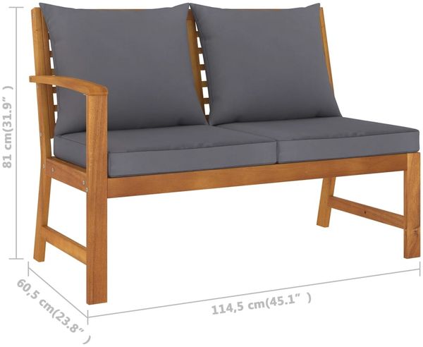 vidaXL 5-tlg. Garten-Lounge-Set mit Auflagen Massivholz Akazie 3057777 Bild 12