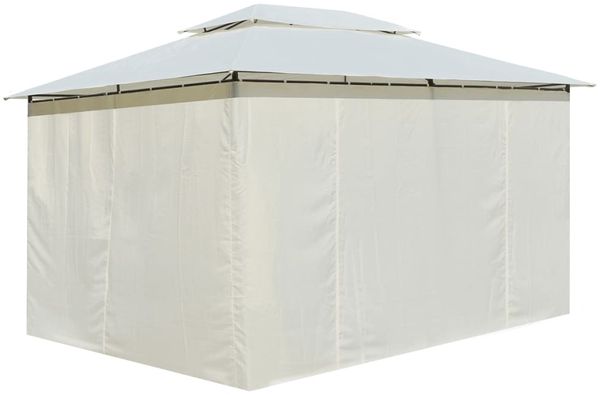 vidaXL Gartenpavillon mit Gardinen 4x3 m Weiß 43216 Bild 3
