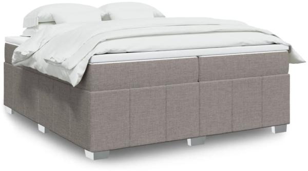 vidaXL Boxspringbett mit Matratze Taupe 200x200 cm Stoff 3285502