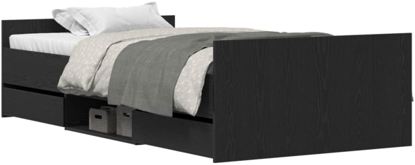 vidaXL Bettrahmen Schwarz Eichen-Optik 193 x 93 x 50 cm Holzwerkstoff 3329328