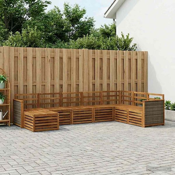 vidaXL Outdoor-Sofagarnitur 6 pcs Natur Massivholz Akazie 3384705