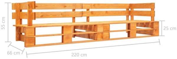 vidaXL Garten-Palettensofa 2-Sitzer Honigbraun Holz 277449 Bild 2