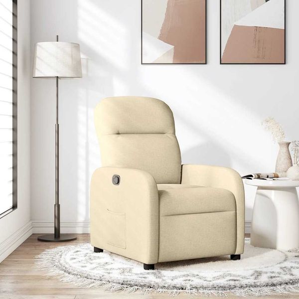 vidaXL Relaxsessel Creme Stoff 4015530