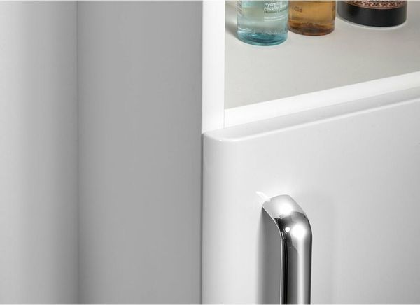 THEIA Hochschrank 40 x 140 x 20 cm, 2x Tür, links/rechts, weiß