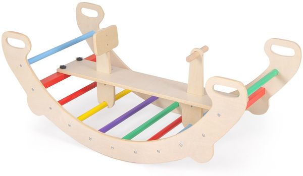 4 in 1 Kletterbogen mit Abnehmbarem Sitz Klettergerüst zum Wippen Schaukeln Klettern Krabbeln