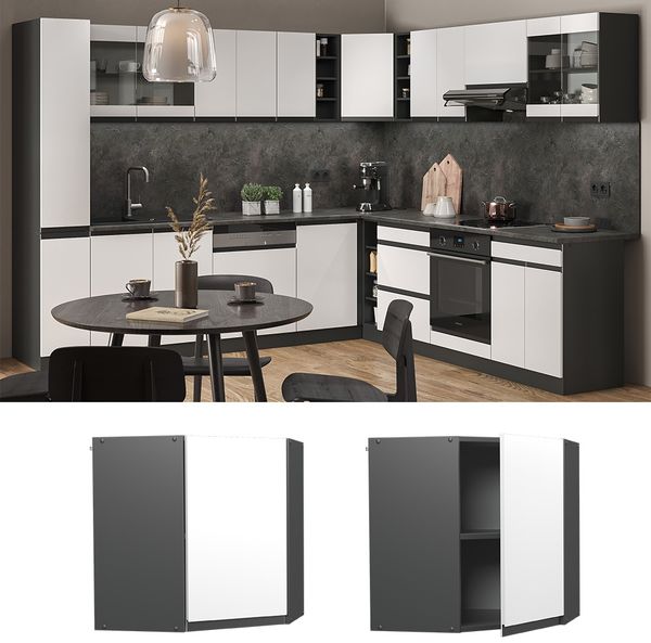 Eckhängeschrank R-Line Weiß 57 cm J-Shape Vicco Bild 2