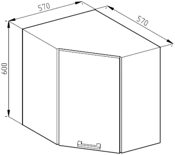 Eckhängeschrank R-Line Weiß 57 cm J-Shape Vicco Bild 3