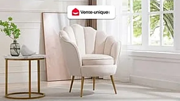Vente-unique - LALEA Sessel SamtStoff Beige - B 73 cm x H 88 cm x L 76 cm