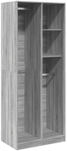 vidaXL Kleiderschrank Grau Sonoma 80x50x200 cm Holzwerkstoff 3307761