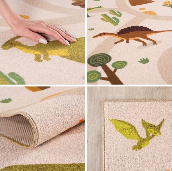 Carpettex Kinderteppich Bunte Dino Welt, Rechteckig, Höhe: 8 mm