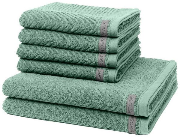 Ross Smart 6 tlg. Frottier-Set - 4 X Handtuch (50 X 100cm), 2 X Duschtuch (70 X 140cm) - 520 g/m2 - Schilf