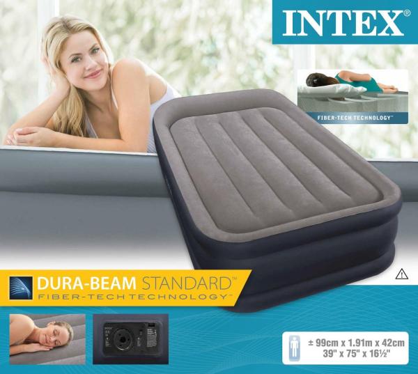 Intex Luftbett INTEX Luftbett Gästebett Lutmatratze inkl. Pumpe, (Fiber-tech)