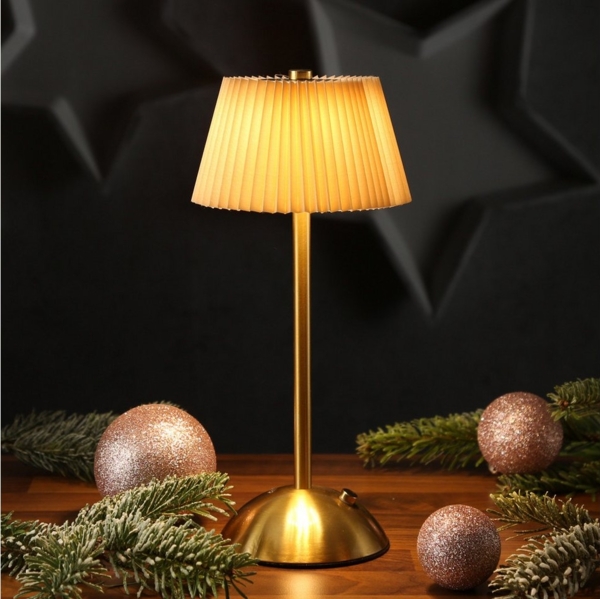 MARELIDA Tischleuchte LED Tischlampe mit Schirm wiederaufladbar dimmbar 3 Lichtfarben 30,5cm, LED Classic, warmweiß (2100K bis 3000K) Bild 3