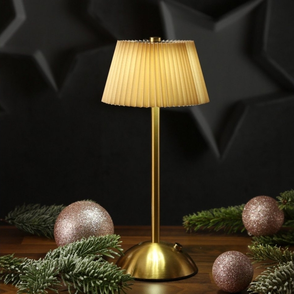 MARELIDA Tischleuchte LED Tischlampe mit Schirm wiederaufladbar dimmbar 3 Lichtfarben 30,5cm, LED Classic, warmweiß (2100K bis 3000K) Bild 2