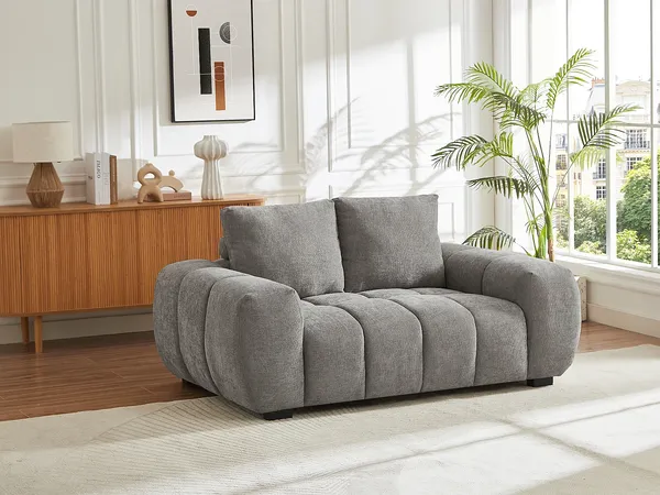 Vente-unique - BERENIA Sofa Stoff Grau - B 105 cm x H 81 cm x L 168 cm