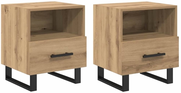 vidaXL Nachttisch 2 pcs Artisan-Eiche 40 x 35 x 47,5 cm Holzwerkstoff 882089