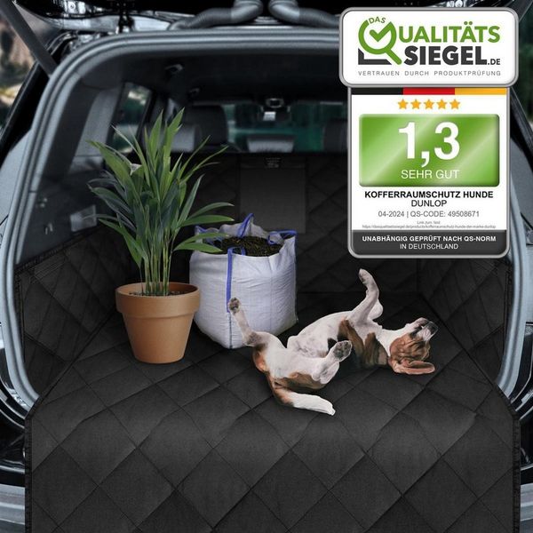 Dunlop Tier-Autoschondecke wasserdichte Schutzmatte Hundematte Kofferraummatte, rutschfeste wasserdichte Kofferraumdecke + Ladekantenschutz