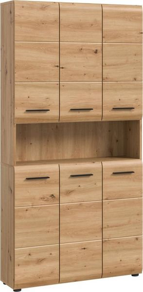 welltime Stauraumschrank (1-St) Florenz, Mehrzweckschrank Artisan Oak NB, 185 cm Höhe, Bad