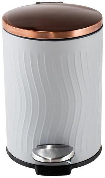 HTI-Living Kosmetikeimer Treteimer 3 Liter Grau Kupfer, Mülleimer Kosmetikeimer