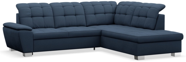 Selsey 'Jamaal' Ecksofa mit Schlaffunktion und Stauraum rechtsseitig, marineblau