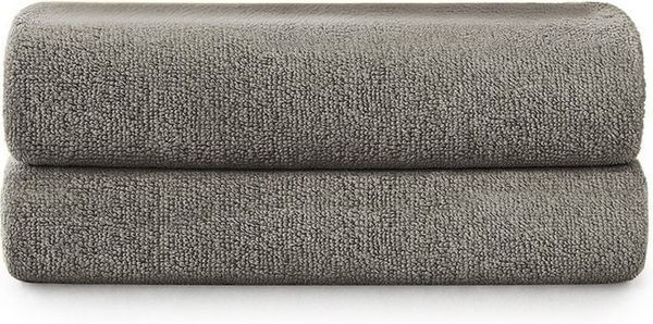 Blumtal Premium Frottier Handtücher Set mit Aufhängschlaufen - Baumwolle Oeko-TEX Zertifiziert, weich, saugstark - 2X Handtuch (50x100 cm), Grau