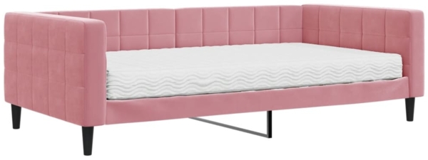 vidaXL Tagesbett mit Matratze Rosa 100x200 cm Samt 3196677