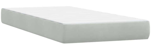 vidaXL Boxspringbett mit Matratze Hellgrau 90x220 cm Samt 3316719 Bild 7