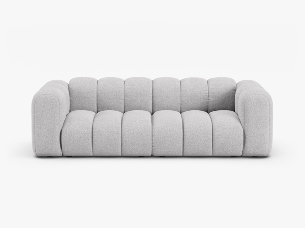 Micadoni Sofa Lupine 3-Sitzer Boucle Baloo Hellgrau