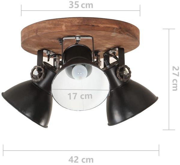 vidaXL Deckenlampe Industriestil 25 W Schwarz 42x27 cm E27 320515 Bild 7