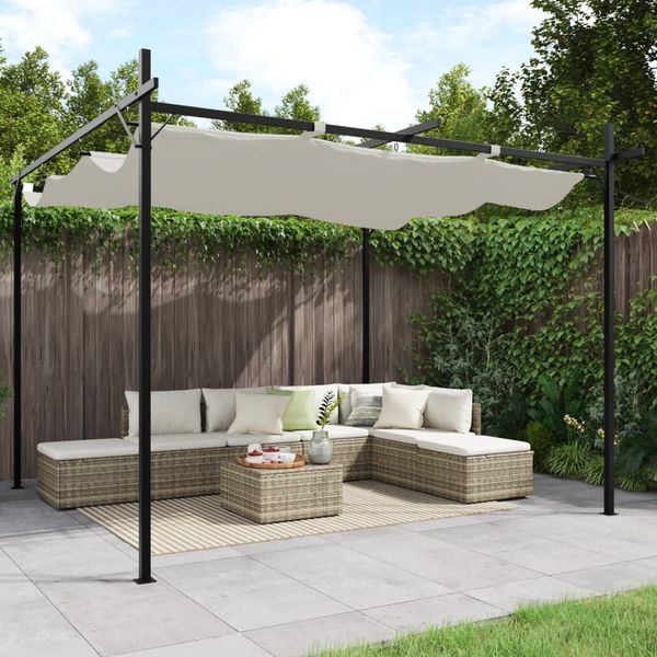 vidaXL Pergola mit Schiebedach Creme 295x292x230 cm 360114