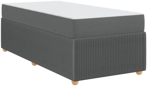 vidaXL Bettgestell mit Matratze Dunkelgrau 100 x 200 cm Stoff 3398354