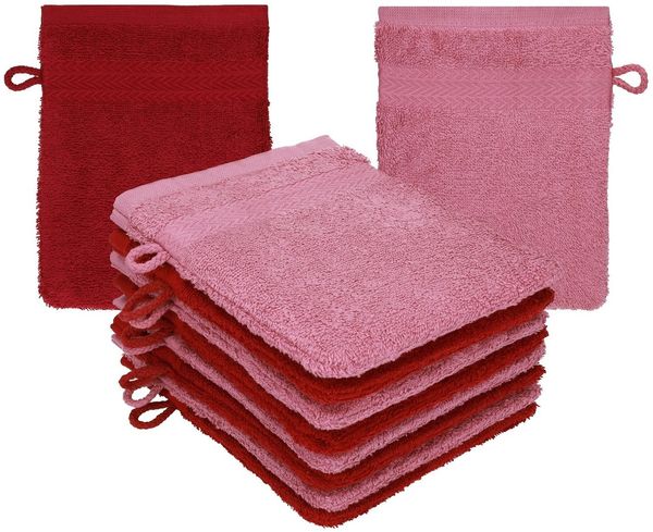 Betz Waschhandschuh 10 Stück Waschhandschuhe Premium 16x21 cm Farbe rubinrot - Beere