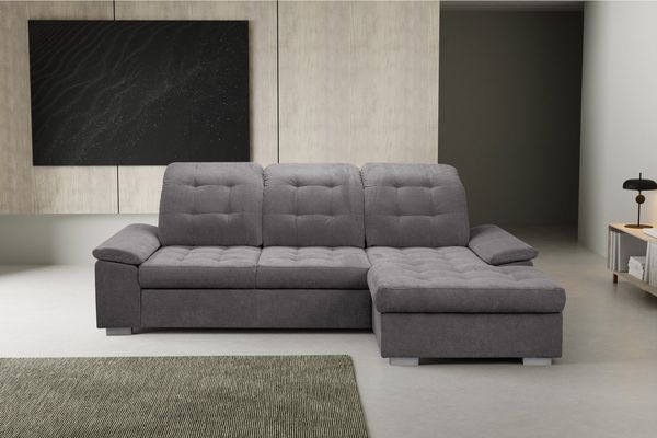 WERK2 Ecksofa Carmen L-Form, Sofa, Eckcouch mit Schlaffunktion, Bettkasten, Sitztiefenverstellung
