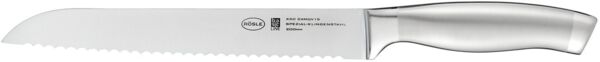 RÖSLE Brotmesser Basic Line, Hochwertiges Küchenmesser zum Schneiden von Brot, Brötchen und Baguette, Klingenspezialstahl, Edelstahl 18/10, ergonomischer Griff