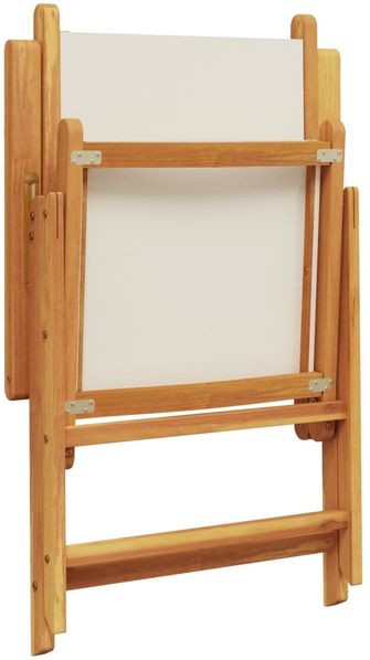 vidaXL Gartenstuhl Verstellbar 4 Stk. Cremeweiß Stoff und Massivholz 3214538 Bild 7