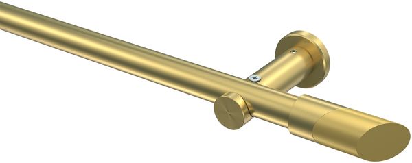 Gardinenstangen-Set Platon Verano 120 cm, 1-läufig (ohne Ringe), 20 mm Ø Messing-Optik
