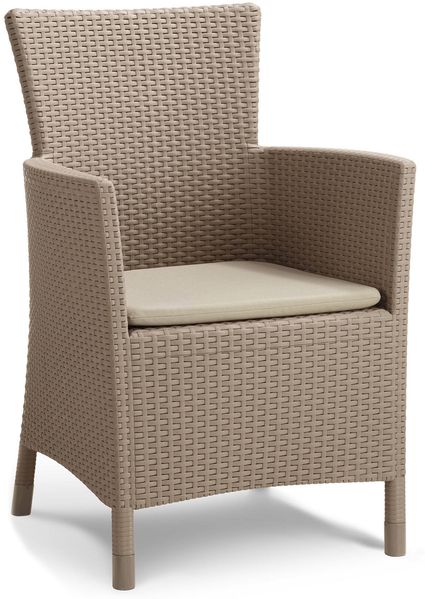 Dmora Outdoor-Sessel Steinbach, Gartensessel, Loungesessel für außen, Bequemer Stuhl für den Garten, 62x60 h89 cm, Taube