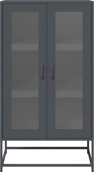 Highboard, BuffetSchrank, Büroschrank Anthrazit 68x39x123 cm Stahl Bild 5