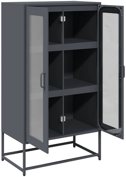 Highboard, BuffetSchrank, Büroschrank Anthrazit 68x39x123 cm Stahl Bild 6