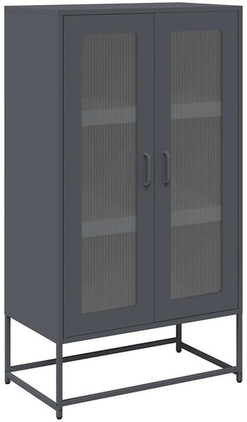 Highboard, BuffetSchrank, Büroschrank Anthrazit 68x39x123 cm Stahl Bild 2