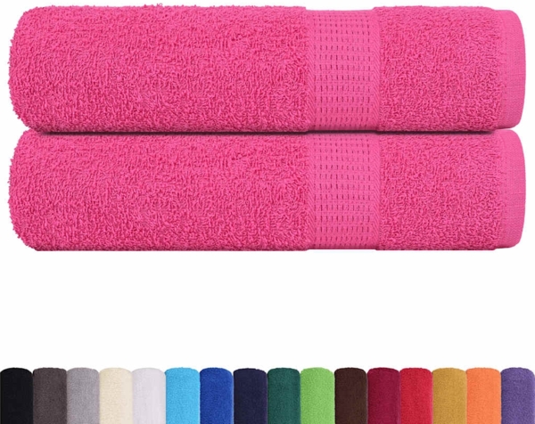 vidaXL Badetücher 2 Stk. Rosa 100x150 cm 360 g/m² 100% Baumwolle 137052