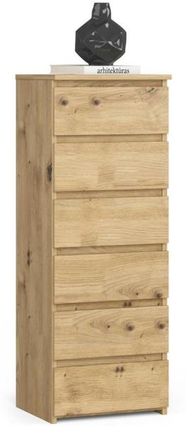 Home Collective Kommode 40 cm breit Holz Highboard Sideboard für Flur Schlafzimmer Wohnzimmer (Mehrzweckschrank Schrank schmal Kommode Schlafzimmer mit Schubladen), Kinderzimmer Organizer, 109 cm hoch mit 6 Schubladen Artisan Eiche