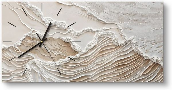 DEQORI Wanduhr 'Sandwellenzauber' (Glas Glasuhr modern Wand Uhr Design Küchenuhr)