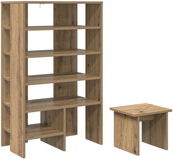 Schuhschrank, Schuhkipper für Flur, skandinavisch mit Regal 2 pcs Artisan-Eiche Holzwerkstoff