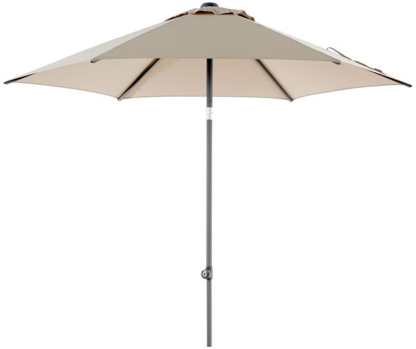 Sonnenschirm Poppi von Brafab aus Aluminium, neigbar, rund, Champagne, Ø 250 cm, mit winddichtem Kamin