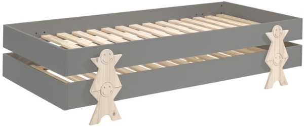 Stapelbett (2er Set) Karlene 204x94x48 MDF Grau