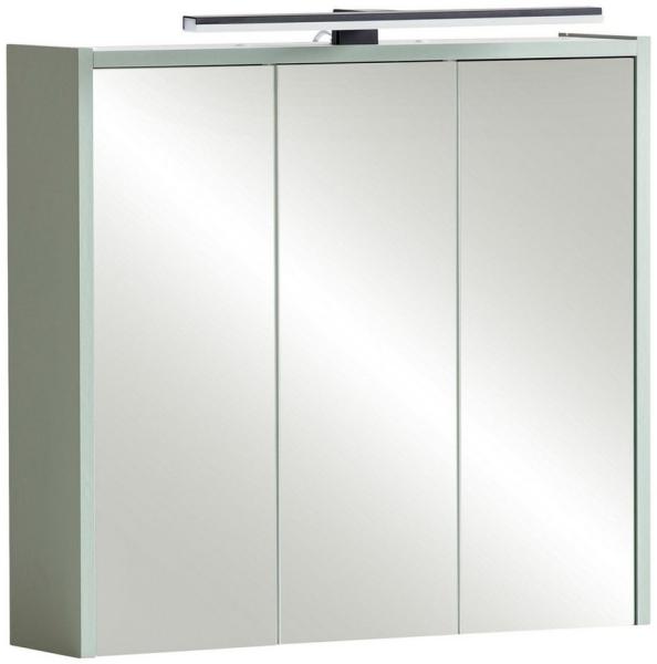 Lomadox Spiegelschrank PROVIDENCE-80 mit Glasböden, 65cm, anthrazit, inkl. LED-Beleuchtung