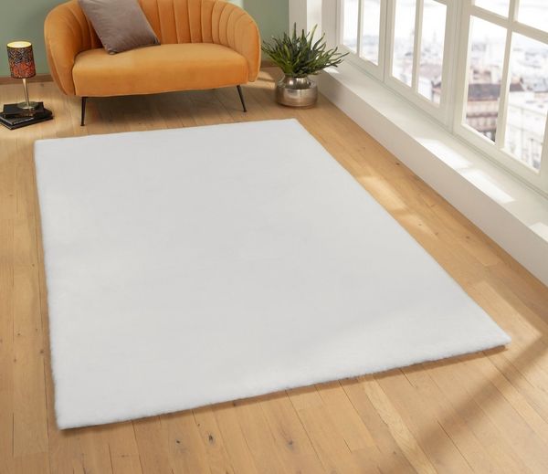 OTTO home Fellteppich Rabbit, Kunstfell, Kaninchenfell-Haptik, Microfaser, rechteckig, Höhe: 42 mm, besonders hoch und flauschig, Wohnzimmer, Schlafzimmer, Kinderzimmer