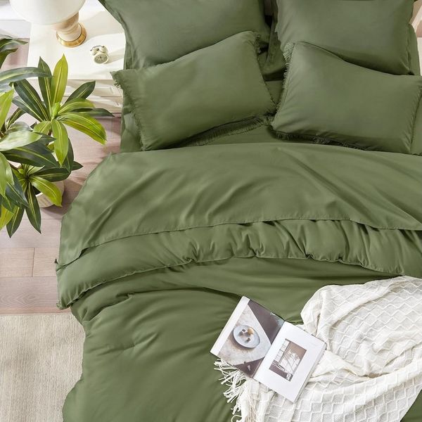 ibettertec Bettwäsche Boho Quasten Bettwäsche-Sets 135x200 200x200, für alle Jahreszeiten, Quasten, 3 teilig, 100% Mikrofaser